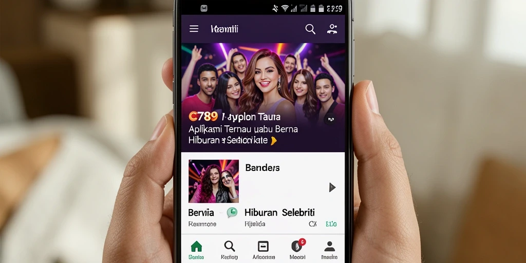 Antarmuka C789 yang menarik dengan berita selebriti terkini.
