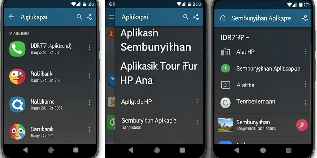 Tampilan antarmuka IDR77 saat menyembunyikan aplikasi dengan mudah.