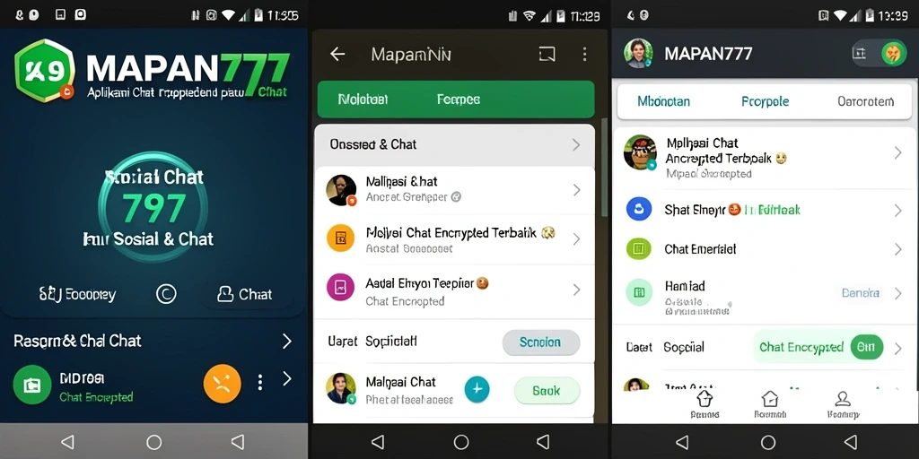 Tampilan antarmuka MAPAN777 dengan fitur Chat Encrypted yang aman dan modern.