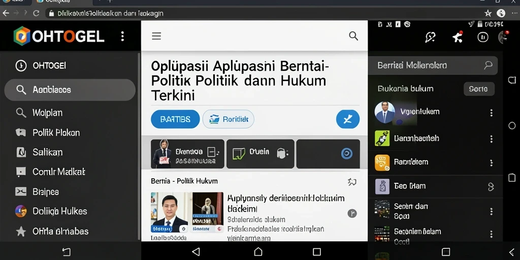 Antarmuka OHTOGEL menampilkan berita politik dan hukum dengan rapi dan informatif.