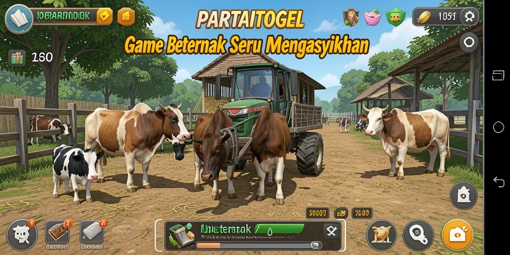 Tampilan antarmuka game Beternak yang menarik dan mudah digunakan.