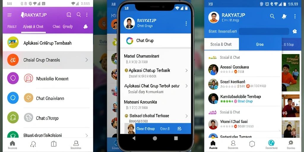 Antarmuka RAKYATJP menampilkan fitur Chat Grup yang menarik.