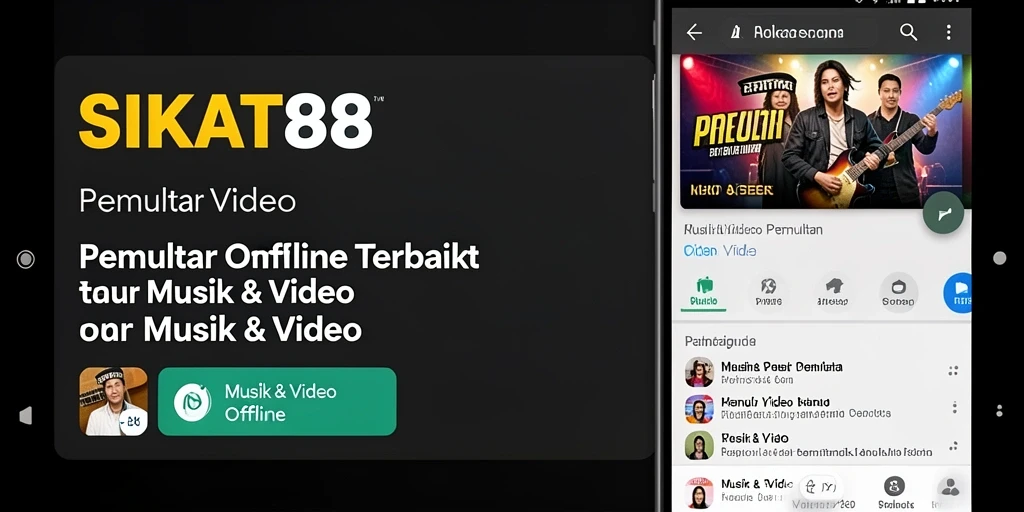 Antarmuka SIKAT88 yang user-friendly untuk pemutar video offline.