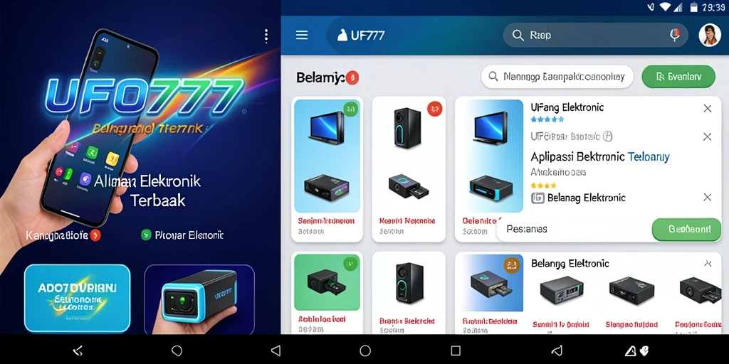 Tampilan aplikasi UFO777 yang sederhana dan fungsional untuk belanja elektronik.